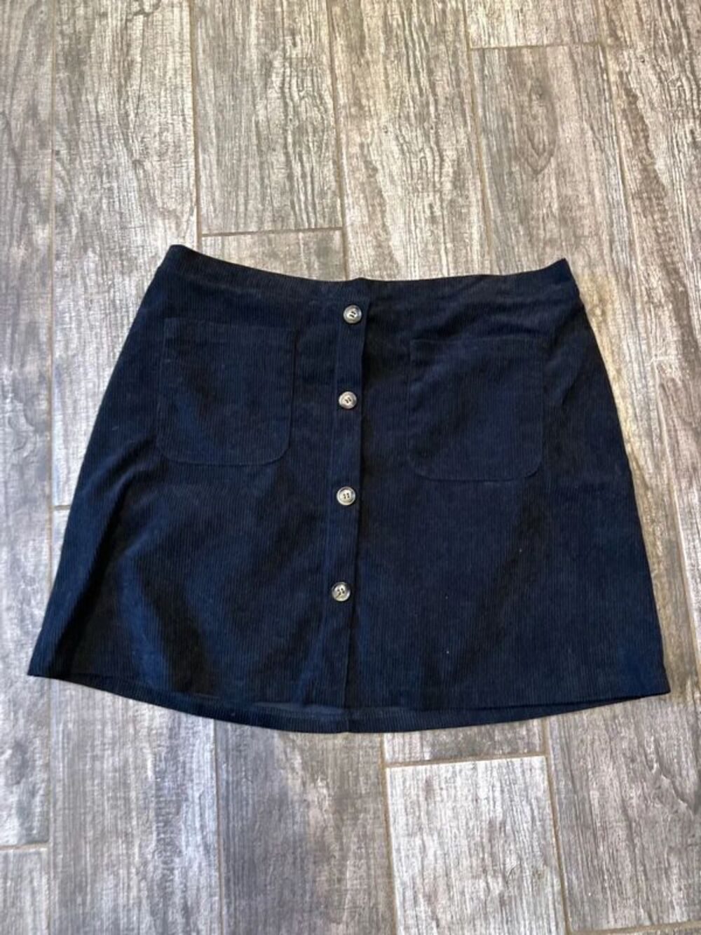 Corduroy black skirt